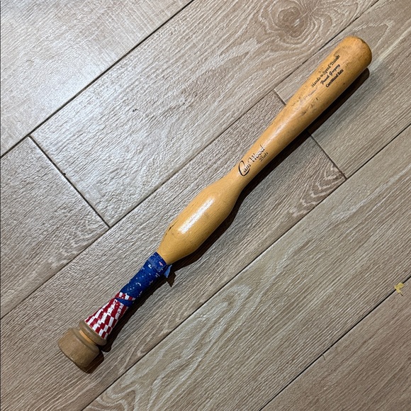 Wooden Baseball Bat with American Flag Design